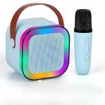 SE HUB K12 Speaker Machine Bluetooth-Compatible Wireless Karaoke Mic Speaker Multi-Compatibility Modes, RGB Lights | Party POP Bluetooth Speaker with Mic (Blue)