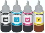 Dotpot Refill Ink for Epson L220 Multi Function Inkjet Printer - Cyan, Magenta, Yellow & Black - 70 ML Each Bottle
