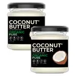 D-Alive Organic Coconut Butter (Unsweetened) (Sugar-Free, USDA Organic, Gluten-Free, Low Carb, Ultra Low GI, Vegan, Diabetes & Keto Friendly) - 180g (Pack of 2)