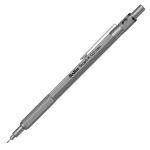 Scrikss Office Graph-X Satin Gray Titanium Plated Mechanical Pencil with 0.5mm Lead of Grade 2B, Mini Interchangeable Eraser, Push Mechanism, Titanium Plated Brass Alloy Grip, 71301