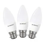 3A BRIGHT B22 5-Watt Candle White Decorative Rocket Night Led Bulb (Pack of 3)