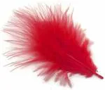 TIPTOP DECORATION Natural Dyed Red Flat Fluffy Turkey Feathers (Pack of 10) (5-6 Inches)