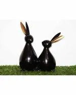 Beckon Venture - Multicolor Pair Of Resin Rabbit Showpiece For Home Decoration