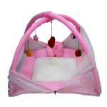 Amardeep And Co Pink Soft Baby Insect And Mosquito Net With Playgym And Soft Bedding