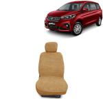 Kingsway Towel Fabric Car Seat Covers for Maruti Suzuki Ertiga, 2018 - 2022 Model, Material: 100% Cotton, Color : Beige, Complete Set of All Seats (Car Specific Front + Rear Seat Covers)