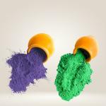 BRIGHT BLOOM Organic Gulal | Natural and Herbal Gulal | Eco Friendly Colours | Skin-friendly Holi Color Powder Pack of 2 (Purple, Green, 200 g)