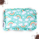 Bumtum Rai Mustard Seeds Pillow For Newborn Baby-Round Head Shaping Baby Pillow |Neck Support Pillow, 0-12 Months (Rainbow Print, Blue)