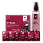 NutriGlow NATURAL'S Advanced Pro Formula Wine Facial Kit (60gm) and Red Wine Facial Toner (100ml) To Detoxify Skin, Fights Acne & Remove Blackheads (Pack of 2)
