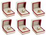 atorakushon Pack of 6 Velvet Ring Box Elegant and Lovely Wedding Ring Box For Proposal Engagement Wedding Ceremony and Storage Red
