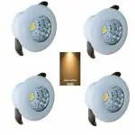 1 Watts Button LED Furniture COB Spot Down Ceiling Light, Round, Ceiling Pop Light (Warm White-3000K) (Pack of 4)