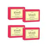 SWATI KHADI Organic Natural Herbal Strawberry And Passion Fruit Soap For Glowing Skin And Body, 125 G (Pack Of 4)