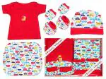 VParents Bitsy New Born Baby Gift Set (Pack of 5) (Red)