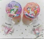 Preili's Multicolor Unicorn Round Glittery Hair Brush 2 Pcs