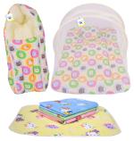 Toddylon New Born Baby Bedding Set Combo Mattress with Net Sleeping Bag & Nappy Changing Mat Sheets