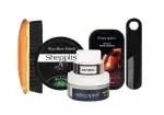 Sheppits Premium Shoe Shiner (Neutral), Shoe Polish (Black), Shoe Horn (Black), Wooden Shoe Brush, & Shoe Cream (Natural) Combo | Shoe Care Kit