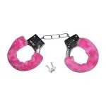 Kaku Fancy Dresses Hand Cuffs for Kids/Phenovo Police Cop Sheriff Officer Handcuff Toy/Police Role Play Costume Accessories Metal Fur Handcuffs/Hathkadi Toy - Pink, Free Size, for Unisex