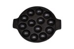 Rock Tawa Cast Iron Paniyaram/KUZHI PANIYARAM/APPAM PATRA/PADDU Tawa Pan | Medium, 13Cavity, 9.8 Inch/25cm, 2.7kg | Nonstick, Pre-Seasoned, 100% Pure & Toxin-Free, No Chemical Coating, Black