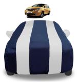 Mockhe Car Cover Compatible with Tata Manza with Mirror Pockets, Triple Stitched, Water Resistant Car Body Cover, Navy, Silver