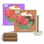 HELP US GREEN Fragrance Lavender and Khus Flavour Dhoop Sticks for Pooja (50 pcs), Pack of 2 Dhup Batti with Holder, Agarbatti, Incense Stick, Sandal, Cones, Cup, Sambrani (25 Sticks/pack)