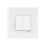 Kolors 12 Module, Modular Switch Plate with inner plate [Cover Plate] Gloss Plate (White) [These modular plates are only compatible with KRAFT & KOSMIK Switches]