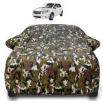 Mockhe Chevrolet Sail UVA Car Cover with Mirror Pocket and Soft Cotton Lining,Waterproof Chevrolet Sail UVA Car Body Cover, Army Print