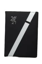Champcool B5 PU leather new year 2024 diary monthly dates Executive Diary 365 days mention size 9.5 x 7 inch 70 gsm (black)
