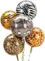 My Party Suppliers Animal Print 4d Jungle Theme Safari Balloons for Decorations Birthday Party Supplies (11 x 5 x 2 cm)