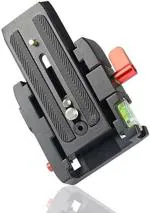 Hiffin Black Camera Adapter Mount System With Slide Plate For Benro Manfrotto And Other Professional Tripods