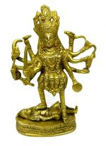 Kalarambh Brass Maa Kali / Kalika MATA / Mahakali Idol Murti Statue for Home Pooja Puja Mandir Decor Collectible Handicraft Art, Yellow, 6 x 3 x 8 Inch (L x W x H)
