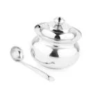 URBAN BUY Stainless Steel Ghee Pot With Spoon and , MultiColour , (pack of 1)