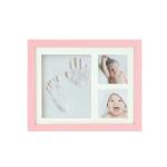 HomeCloud Footprint Hand Print Photo Frame Ink Pad Picture Frame Baby Shower Baby Memories Baby Gift Baby Foot Print Hand & Foot Print Photo Frame Child New Born Baby (Cly_Pink)