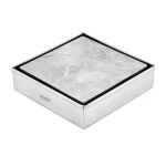 Ruhe 304-Grade SS Tile Insert Floor Drain|6 x 6 Inches Invisible Drain Channel with Cockroach Trap