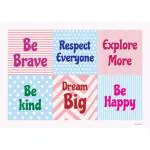 Ekdali Multicolor Paper Motivation Poster with 6 Simple Quotes 13 x 19 Inch