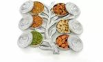 PANCHANAN Majestic Silver Blossom Mukhwas Dani Tree Server for Multi-Purpose Decorative Storage(Silver)