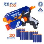 KIWI Kool Foam Blaster Gun Toy, Safe Long Range Shooting Gun ( 10 Foam + 10 Suction Dart Bullets )