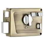 Plantex Heavy Duty Night Latch Door Lock with Key & Knob for Main Door/Inside Opening for Home,Hotel,Office (Brass Antique)