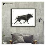 ARTE'VENUE Toro II Framed Wall Art on Canvas 17 inch x 14 inch