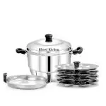 Stainless Steel 5 Plates Idly Cooker Pot,24 Idlies)