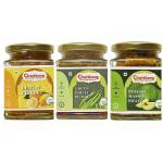 Chattkare Homemade pickles Bengali Spicy Lemon, Green Chilli and Punjabi Mango Pickle Preservative and Gluten Free for Digestion and Avoids Loss of Appetite - 250 g (pack of 3)