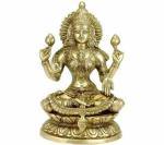 Idol Collections Gold Brass Vishnu Priya Goddess Lakshmi Sculpture, 9.5 Inch