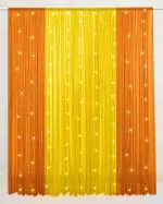SPECIALYOU.IN Backdrop Cloth for Decoration with Orange & Yellow (7 * 3.5 Ft) for Wedding with Fairy Light for haldi Mehndi Decoration Items for Marriage, Pooja Room Decoration Items- 9Items