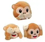 DearJoy Monkey Head Pillow Soft Toy - Brown, 32 cm