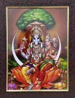 7 Hills Store God Sri Varaha lakshmi Photo Frame / Bhuvaraha Varahaswamy Varahaswami photo frame (9 Inch x 12 Inch ) , Wooden frame , Wall Mount
