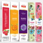 Charbhuja CharCoal Free Incense Stick 5Packs (410g) + Rs.15 item free, Strawberry, Nargis, Majmua, Freedom, Trust