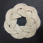 EKObee Jute Rope Nautical Turk's Head Knot Flower Design Handmade Coffee Mug/ Bear Mug Coaster Set 4 Pcs Off-white