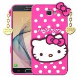 Indiacase Samsung Galaxy J7 Prime Pink Rubber Shock Proof, Dual Protection, Silicone, 3D Catoon Kitty, Shock-Absorbent, Wireless Charging Compatible Cases & Covers