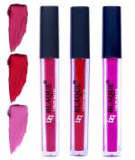 bq BLAQUE Matte Liquid Lipstick Combo of 3 Lip Color # 105-109-117 (Dark & Bold Pink, Dark Pinkish Red, Swiss Light Magenta, 12 ml)