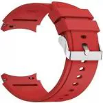 RUPELIK (Metal Lock Watch 4 Strap Red) Soft Silicone Smart Watch 4 Compatible with Samsung Galaxy Watch 4 / Watch 5 , 44mm, 40mm / Watch 5 Pro , 45mm / Watch 4 Classic 42mm , 46mm Watch Strap (Red)