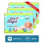 Little Angel Premier Baby Diaper Pants, New Born (28 * 3) - 84 PCS