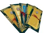 Lakeer Pack of 5 Keri Designer Money Envelope (with Coin), Shagun Envelop, Wedding, Engagement, Any Occasion Cash Gift Money Cover Made with Card Paper Sheet 18.5 cm x 8.7 cm (Pack of 5) Green Color